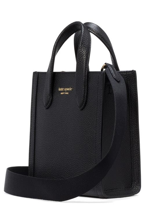 Shop Kate Spade New York Mini Manhattan Pebbled Leather Tote In Black