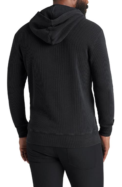 Shop Goodlife Waffle Stitch Thermal Hoodie In Black