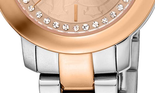 Roberto Cavalli Two-tone Crystal Bracelet Watch, 30mm In Two Tone Silver And Rose Gold