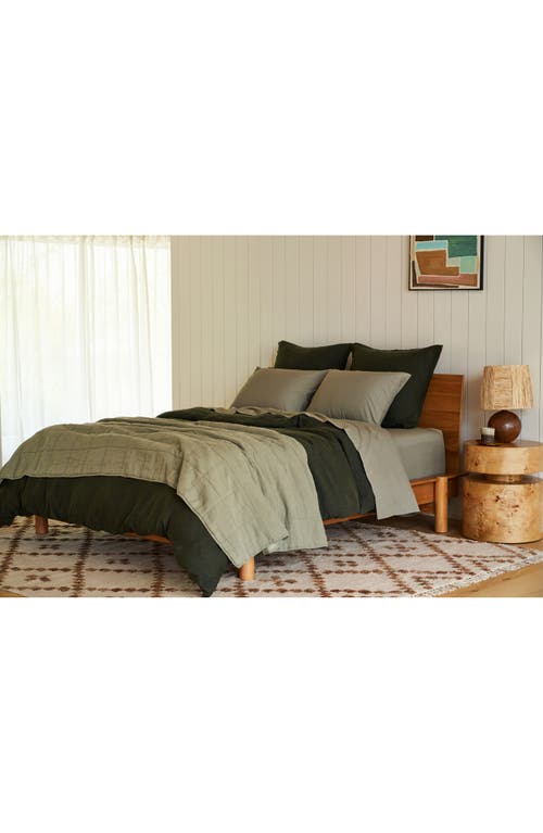 Parachute Linen Box Quilt In Moss