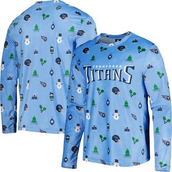 FOCO Men's FOCO Light Blue Tennessee Titans Holiday Repeat Long Sleeve T- Shirt