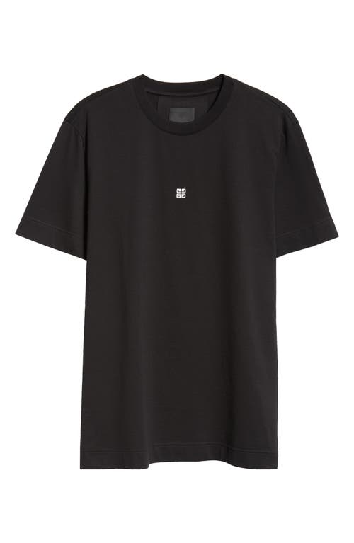 Givenchy Slim Fit 4G Embroidered Cotton T-Shirt Black at Nordstrom,