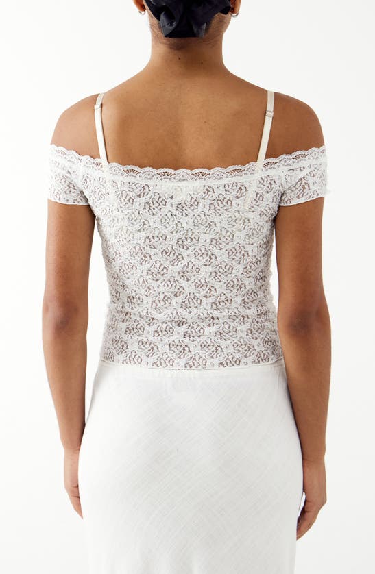 Shop Bdg Urban Outfitters Rhia Lace Cold Shoulder Top In White