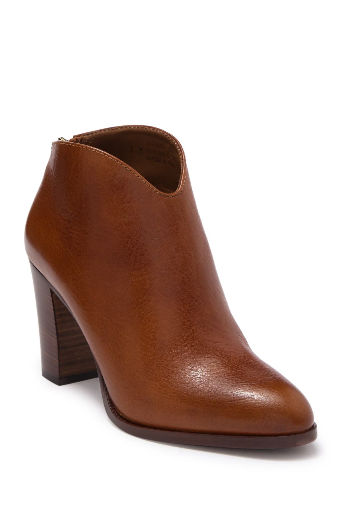 frye block heel leather booties