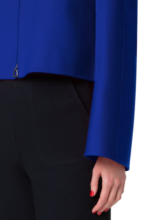 Akris Mimi Double Face Cashmere Crop Jacket In 706 Purple