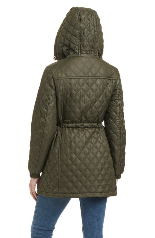 Kate Spade New York Water Resistant Diamond Quilted Jacket In New Dark Olive