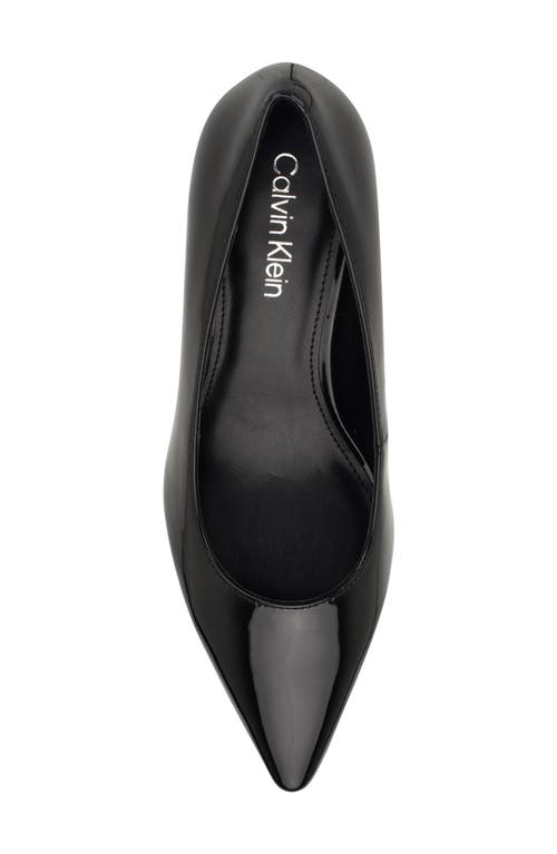 Calvin Klein Kierra Pointed Toe Pump In Black Patent