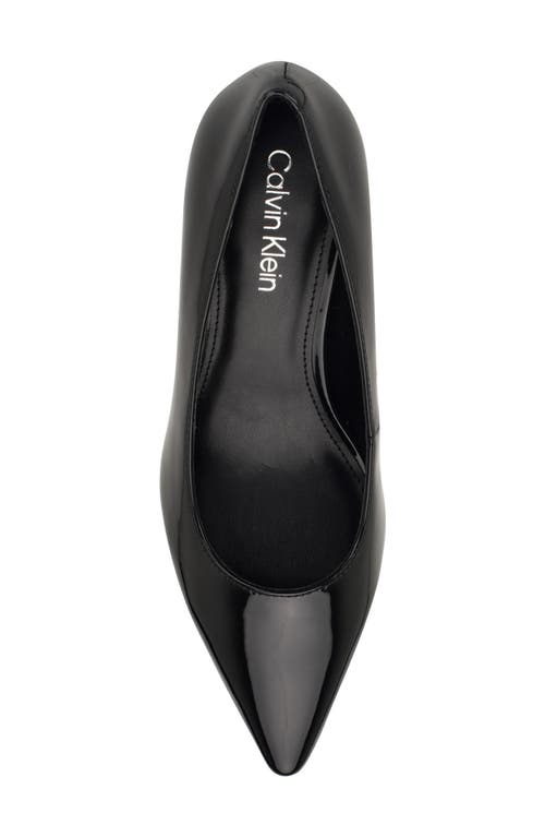 Shop Calvin Klein Kierra Pointed Toe Pump In Black Patent