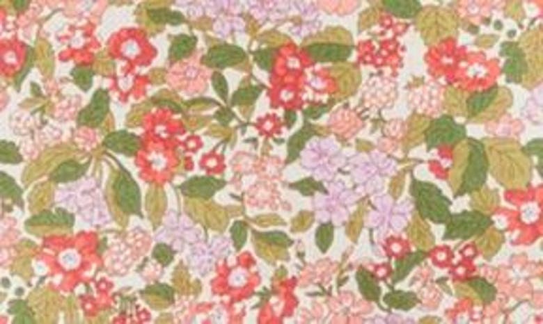 Shop Loretta Caponi X Liberty London Zita Floral Print Smocked Top In Red Hedgerow Ramble