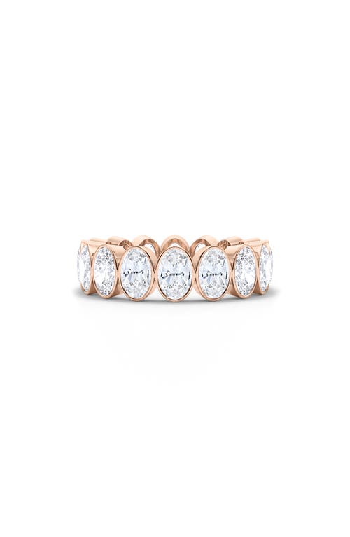 Hautecarat Oval Cut Lab Created Diamond Eternity Ring In Rose Gold