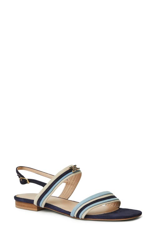 Portia Slingback Sandal in Navy/Blue/Sand Suede