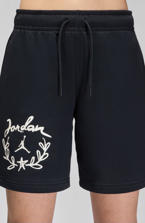 Shop Jordan Brooklyn Graphic Sweat Shorts In Black/sail