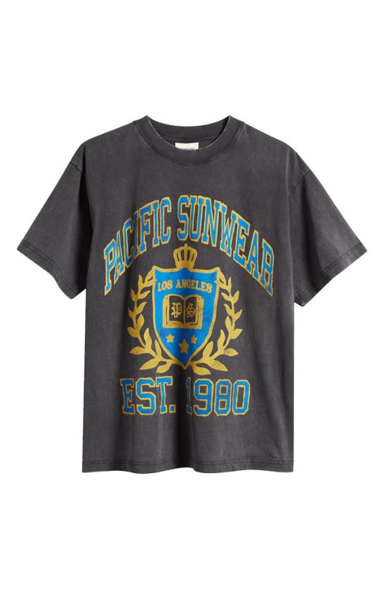 Shop Pacsun Vintage Crest Graphic T-shirt In Washed Black