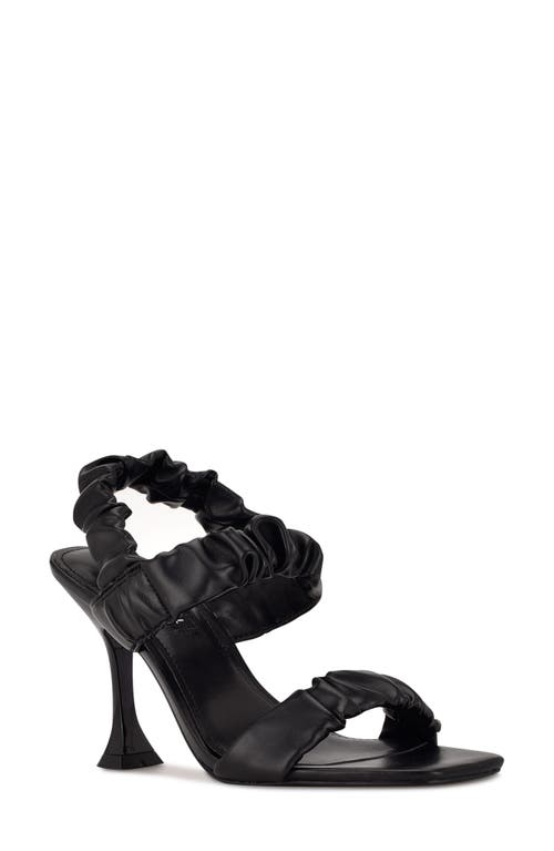 Nine West Zuzie Ruched Sandal in Black at Nordstrom, Size 7.5