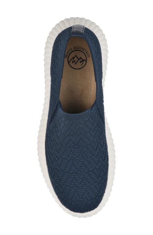 Cliffs By White Mountain Daylight Wedge Knit Sneaker In Navy Fabric