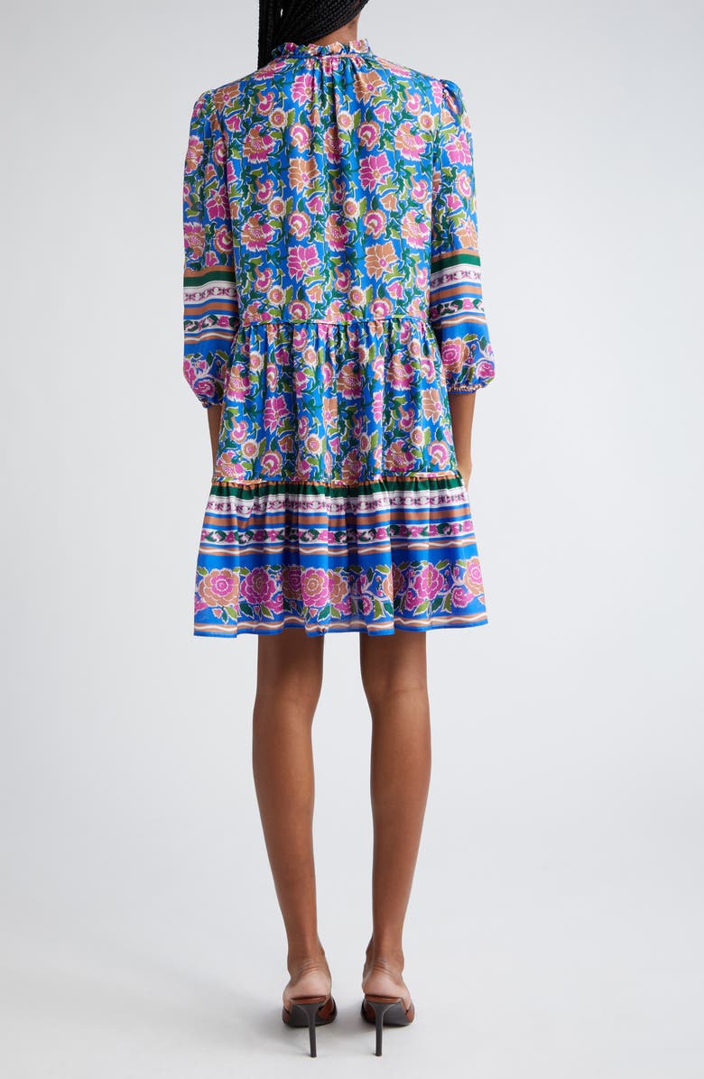 Veronica Beard Hawken Mixed Floral Silk Minidress | Nordstrom