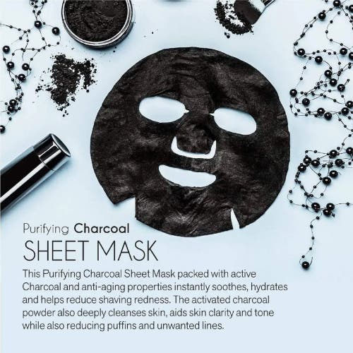 Pursonic Purifying Charcoal Sheet Mask In Black