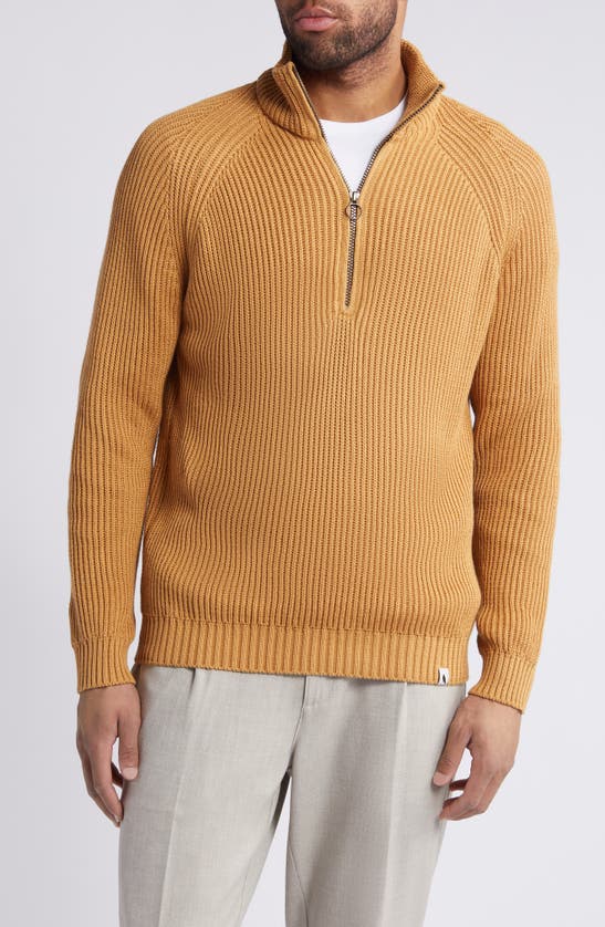 Peregrine Felix Quarter Zip Sweater In Amber