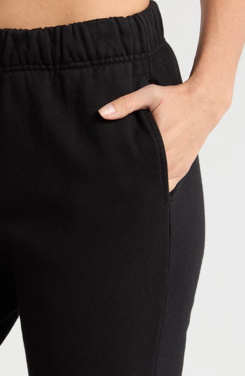 GOOD AMERICAN GOOD AMERICAN STRAIGHT LEG COTTON FLEECE SWEATPANTS 