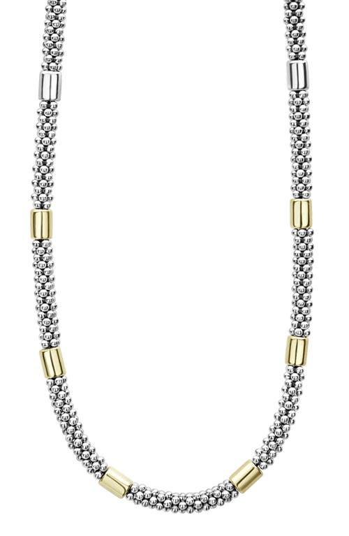 Lagos Cavier 18k Yellow Gold & Sterling Silver Necklace In Silver/gold