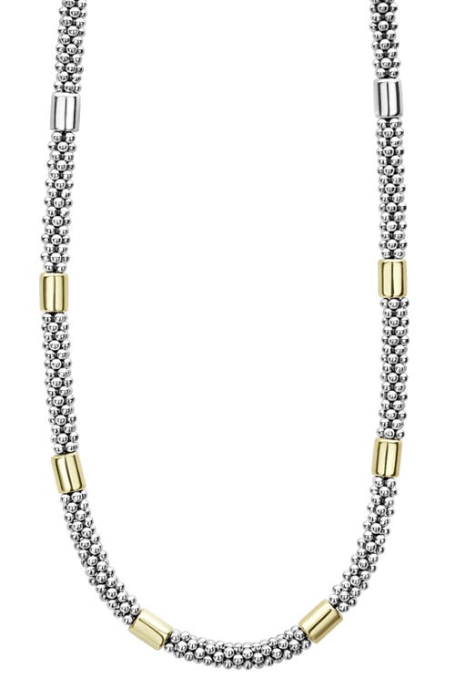 Shop Lagos Caviar Rope Collar Necklace In Silver/gold