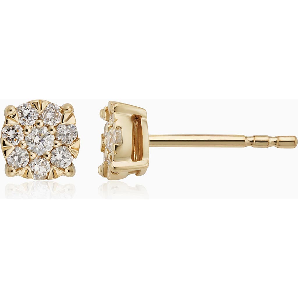 Oradina 14k Gold Blossom Diamond Studs In Yellow Gold - Diamonds