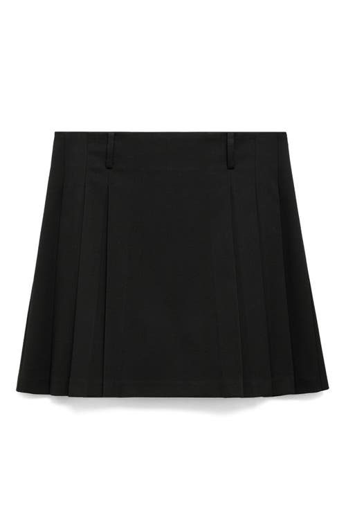 Shop Mango Pleated Miniskirt In Black