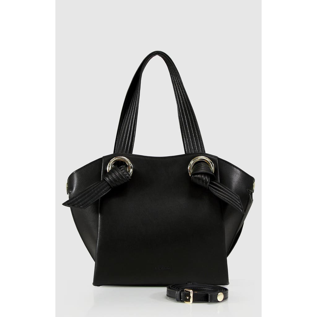 Belle & Bloom Heart Of Gold Leather Shoulder Bag - Black In Black