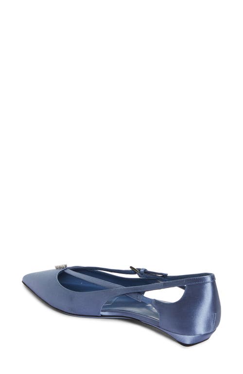 Shop Prada Strappy Pointed Toe Ballet Flat In Pervinca