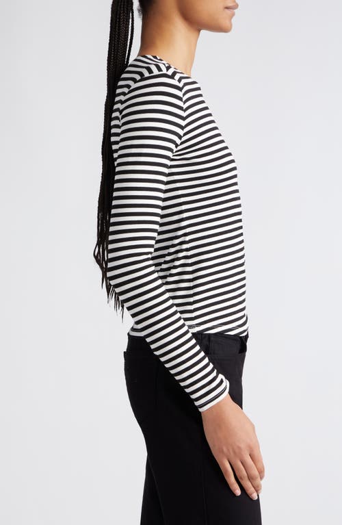 Shop L Agence L'agence Tess Stripe T-shirt In Black/white Stripe