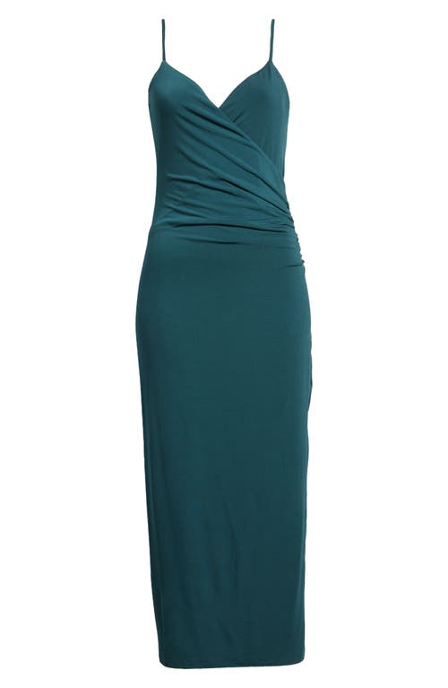 Shop Chelsea28 Ruched Jersey Dress In Green Ponderosa