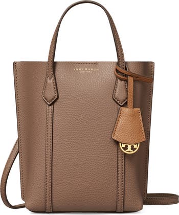 Tory Burch Small Perry Shopping Bag OS Brown Leather