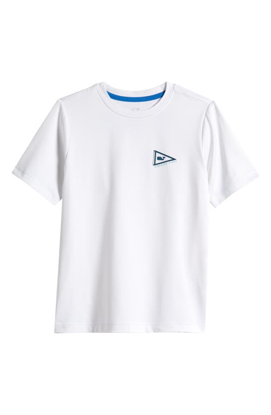 Shop Vineyard Vines Kids' Burgee Flags Harbor Performance T-shirt In White Cap