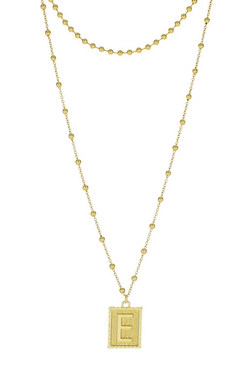 Initial B Dot Layered Pendant Necklace in Gold - E