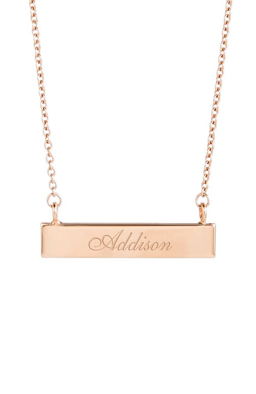 Brook and York Personalized Name Bar Necklace in Rose Gold at Nordstrom