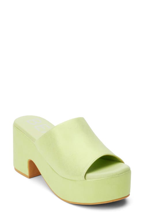 Terry Platform Sandal in Lime Frost Metallic