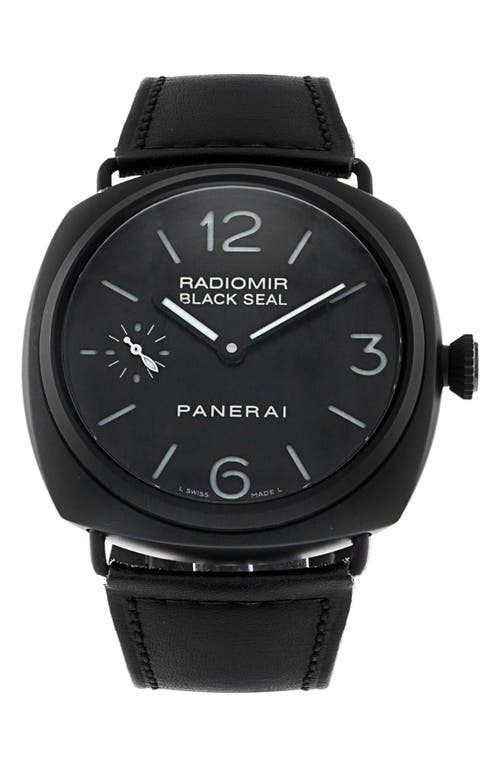 Shop Watchfinder & Co. Panerai  2009 Radiomir Manual Leather Strap Watch, 45mm In Black