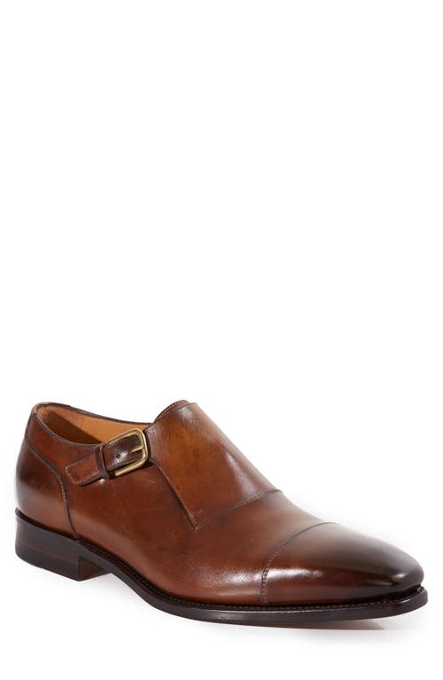 Paul Stuart Giordano Monk Strap Shoe Brown Leather at Nordstrom,