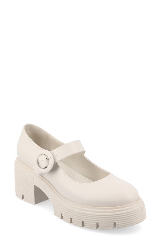 Journee Collection Zarynn Mary Jane Platform Pump In Ivory