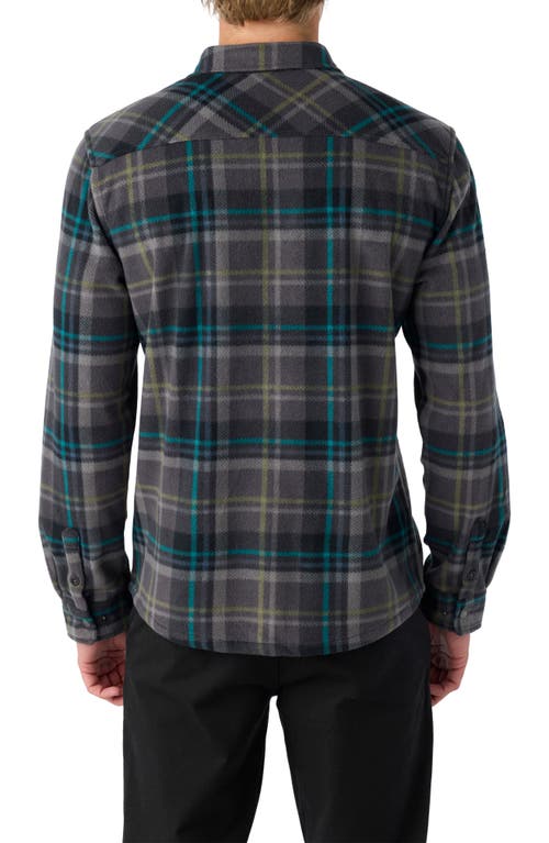 Shop O'neill Glacier Plaid Superfleece Snap-up Shirt In Graphite