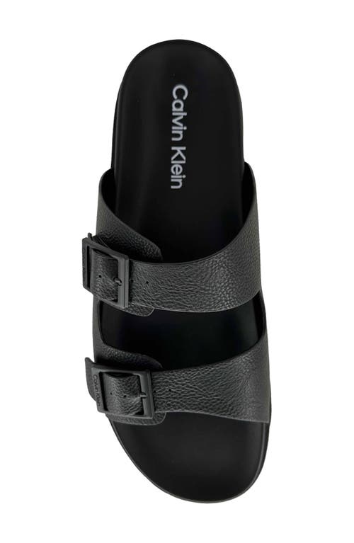 Calvin Klein Double Bar Sandals In Black