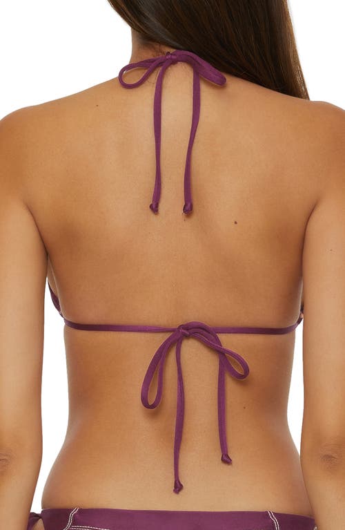 Shop Becca Color Sheen Triangle Bikini Top In Aubergine