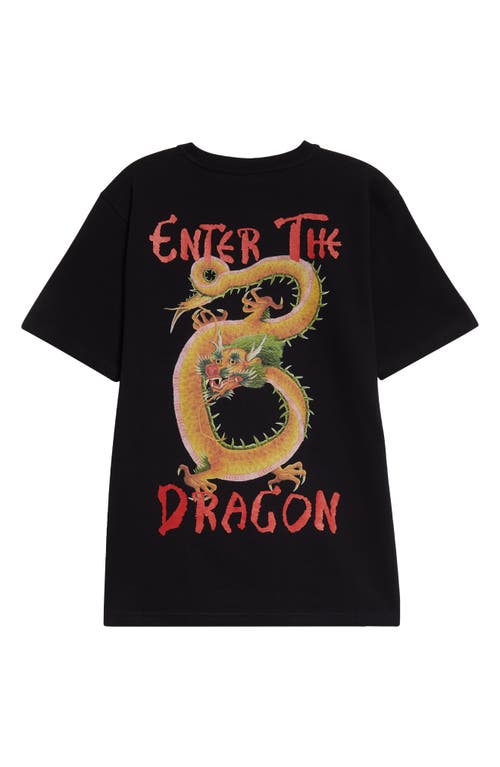 Shop Endless Joy Enter The Dragon Cotton Graphic T-shirt In Black