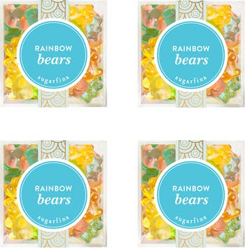 sugarfina Rainbow Gummy Bears Set of 4 Candy Cubes