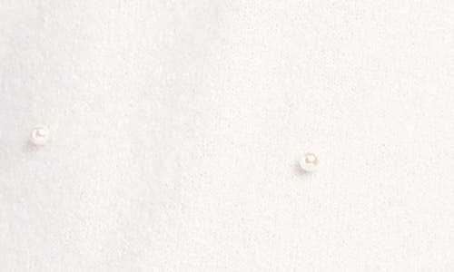 Shop Karen Kane Faux Pearl Embellished Crewneck Sweater In Cream