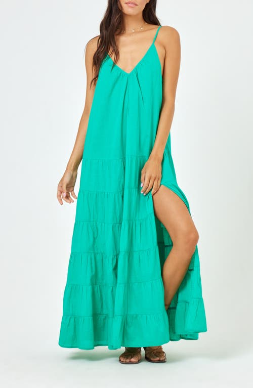 Shop L*space Lspace Goldie Cover-up Maxi Dress In Jade