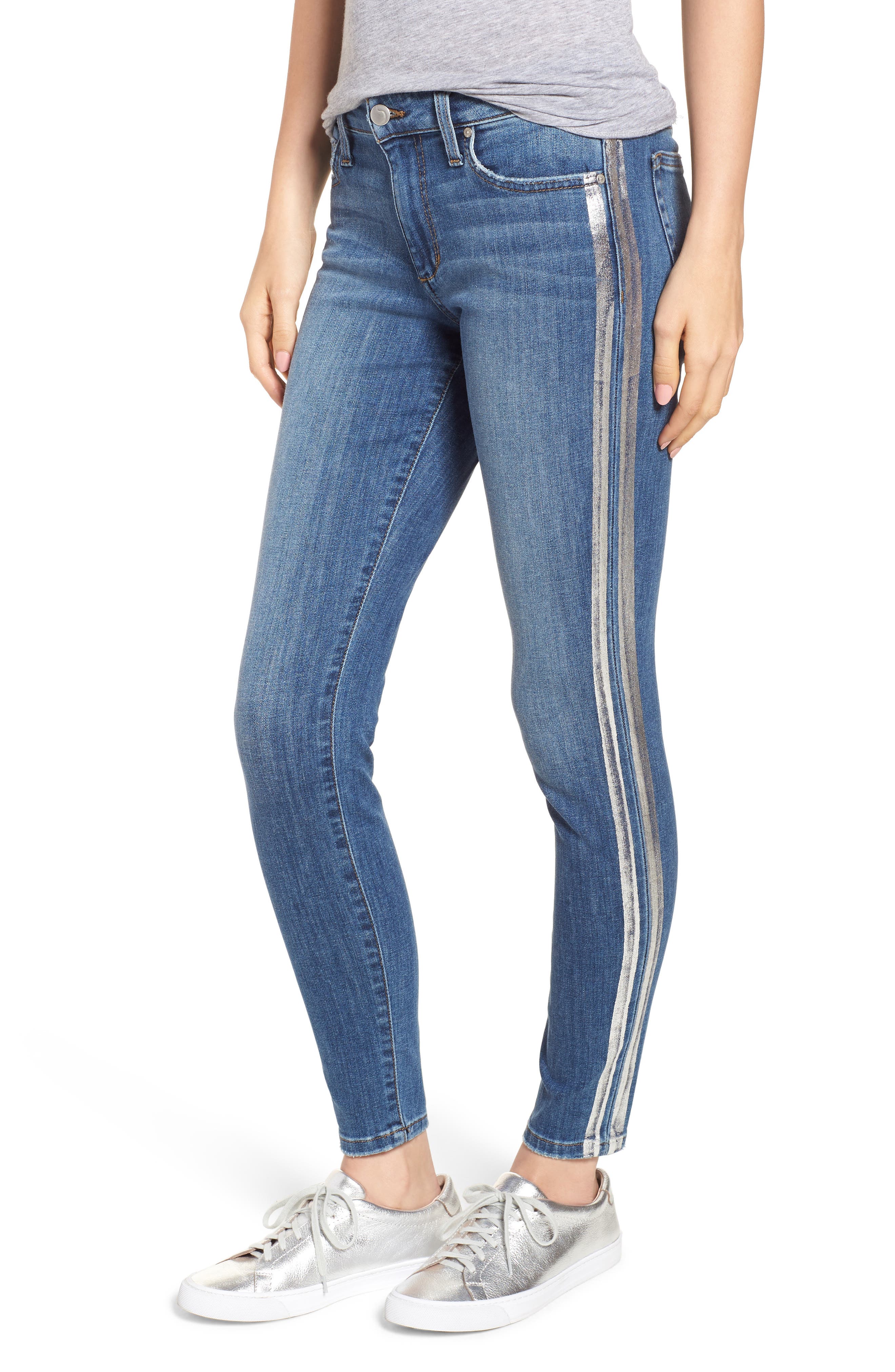 jeans with silver side stripe