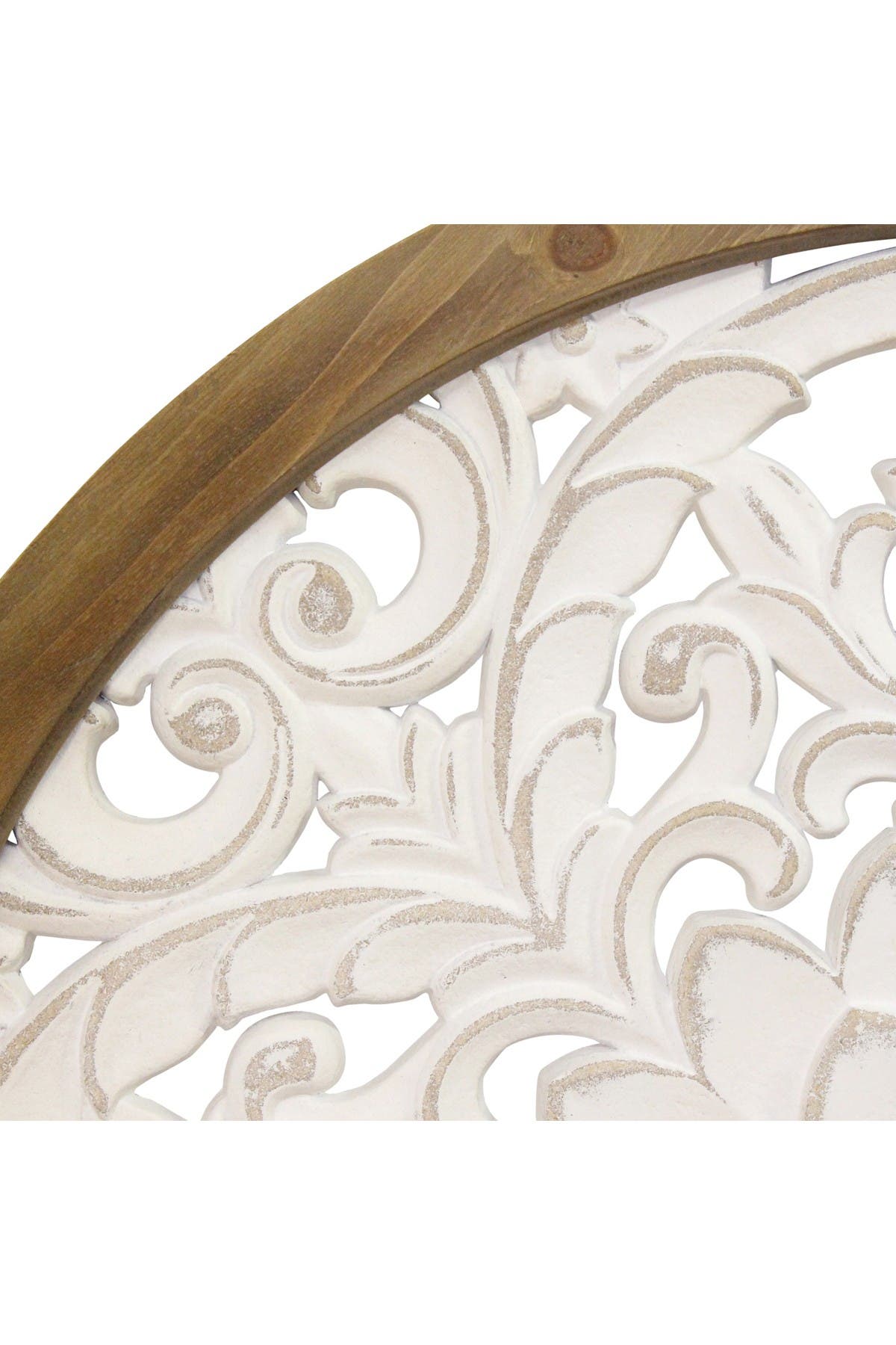 STRATTON HOME DECOR Natural Wood/White Carved Door Topper Nordstromrack