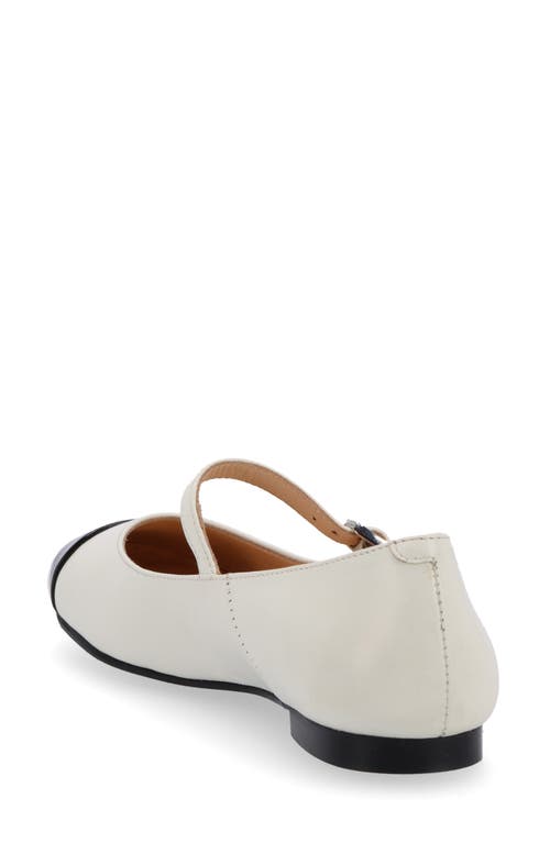 Shop Alohas Musa Mary Jane Cap Toe Flat In Cream