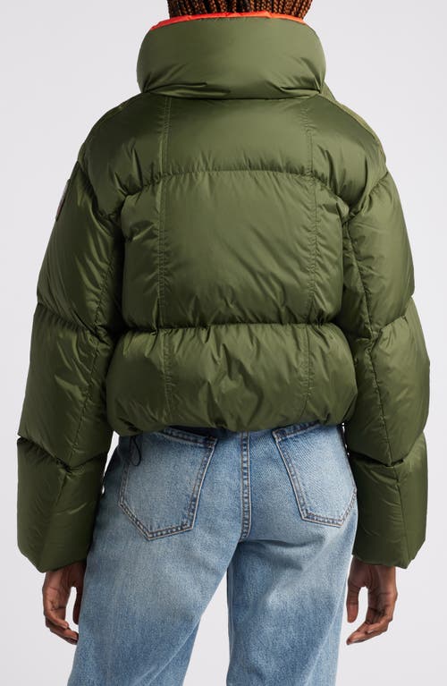 Shop Parajumpers Cecy Quilted Down Puffer Coat In Medium Green